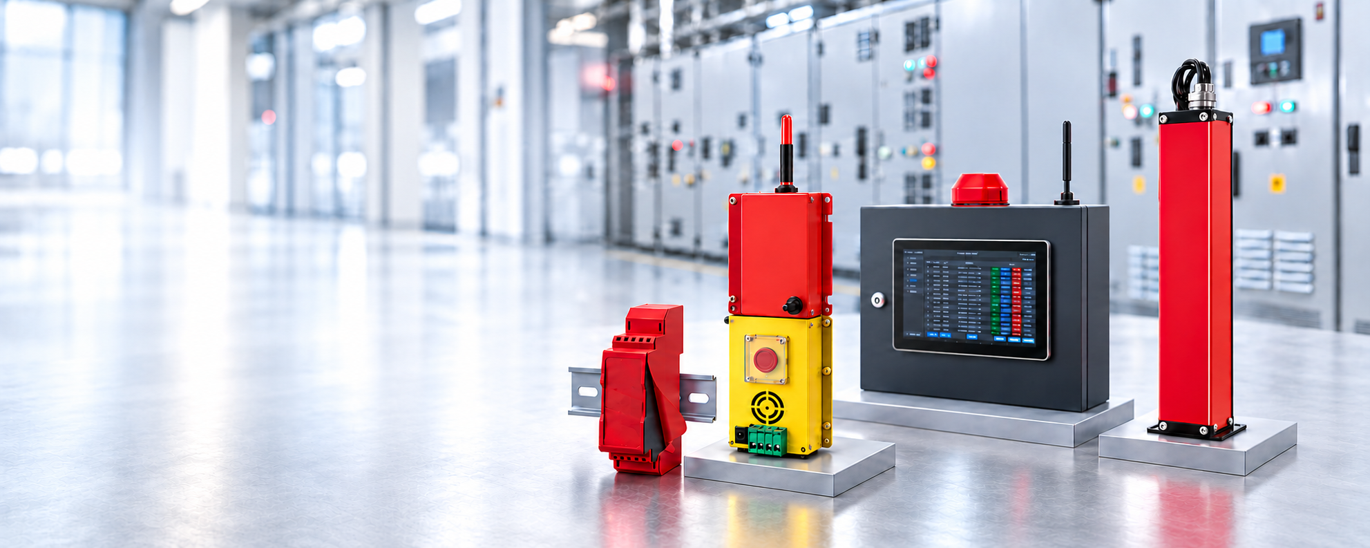 Illustrated fire suppression products in an electrical cabinet setting