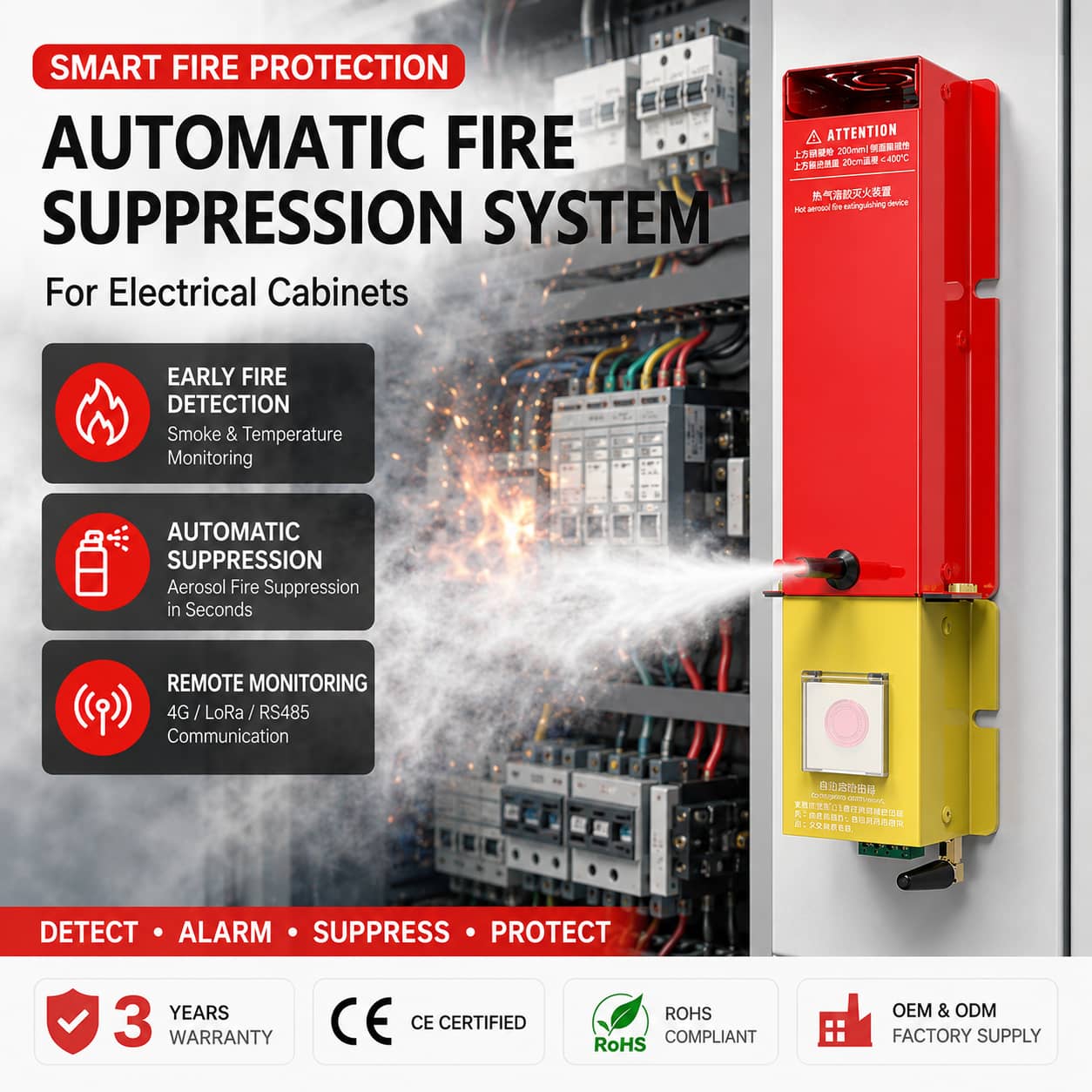 Automatic-fire-suppression-system-for-electrical-cabinets-with-aerosol-spray. - EcoNewlink Automatic fire suppression system for electrical cabinets with aerosol spray. - EcoNewlink