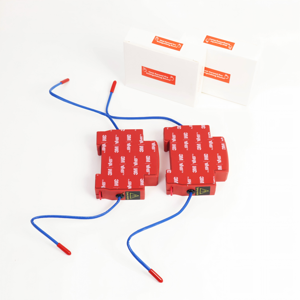 Thermal aerosol product rear view and adhesive pads