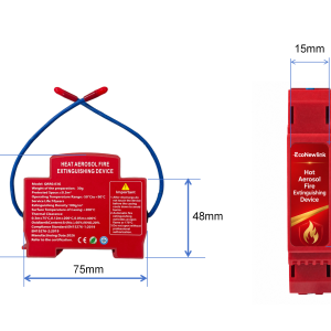 Supplier 30 g thermal aerosol unit with dimensional annotations